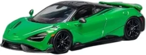 1 64 for McLaren 765LT Electro Green Painting Alloy Supercars Car Models Collectible Ornaments Simulation Vehicle Playset