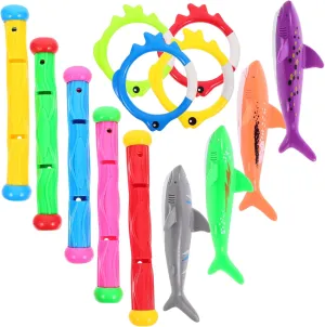 1 Set Diving Kit for Includes Shark Diving Rings for Summer Pool Fun and Swim Training
