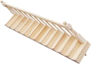 1 Set Mini Wooden Staircase Decor with Handrail for Dollhouse Realistic Miniature Furniture for DIY Craft and Mini House Scenes Lightweight and Easy to Use