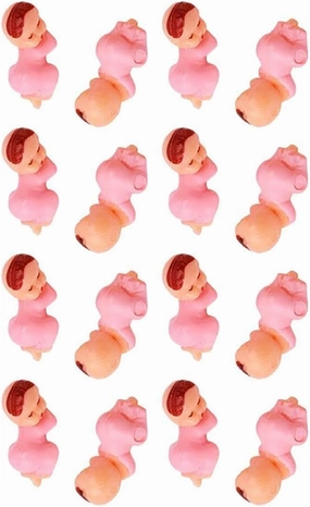 100Pcs Bath Fun Doll Shapes for Bathtub Playtime Pink Girl Characters Birthday