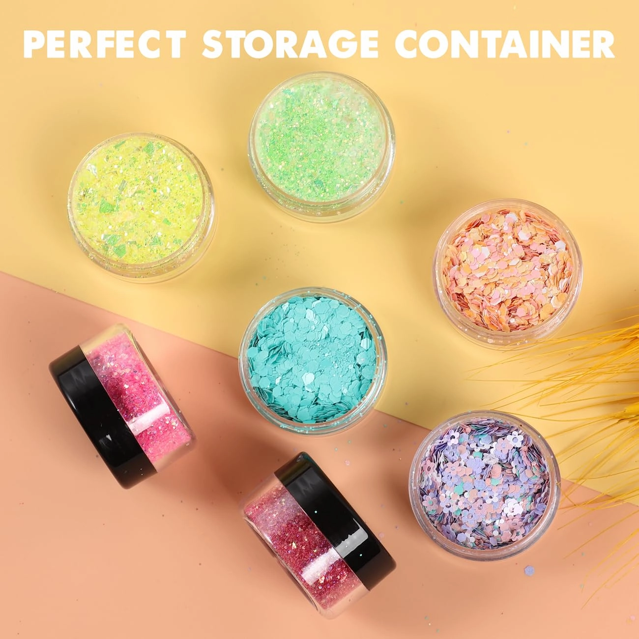 10 Gram 100 Count Sample Containers, Small Plastic Containers with Lids, Empty Sample Jars with Labels and Mini Disposable Spatulas(Black Lid)