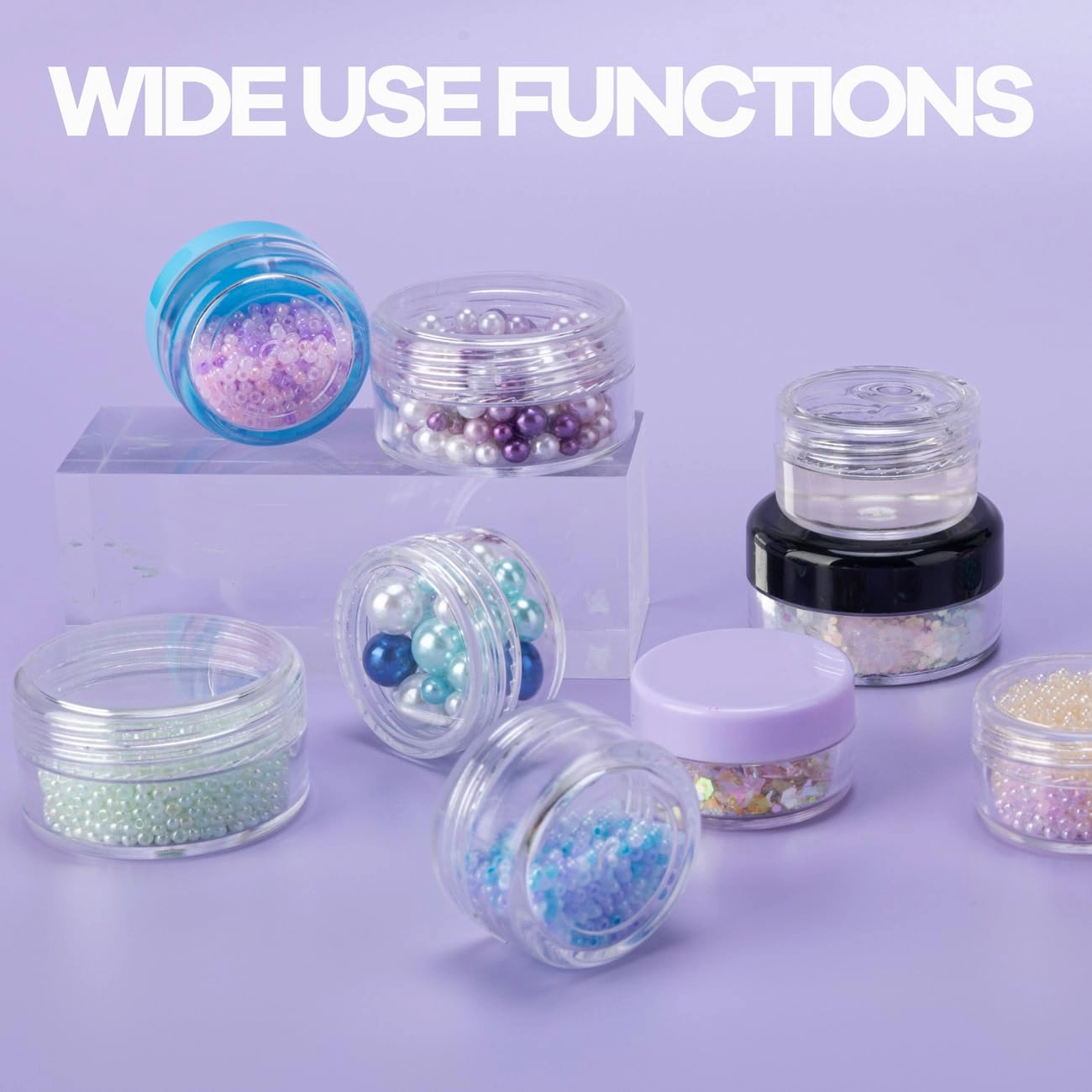 10 Gram 100 Count Sample Containers, Small Plastic Containers with Lids, Empty Sample Jars with Labels and Mini Disposable Spatulas(Black Lid)