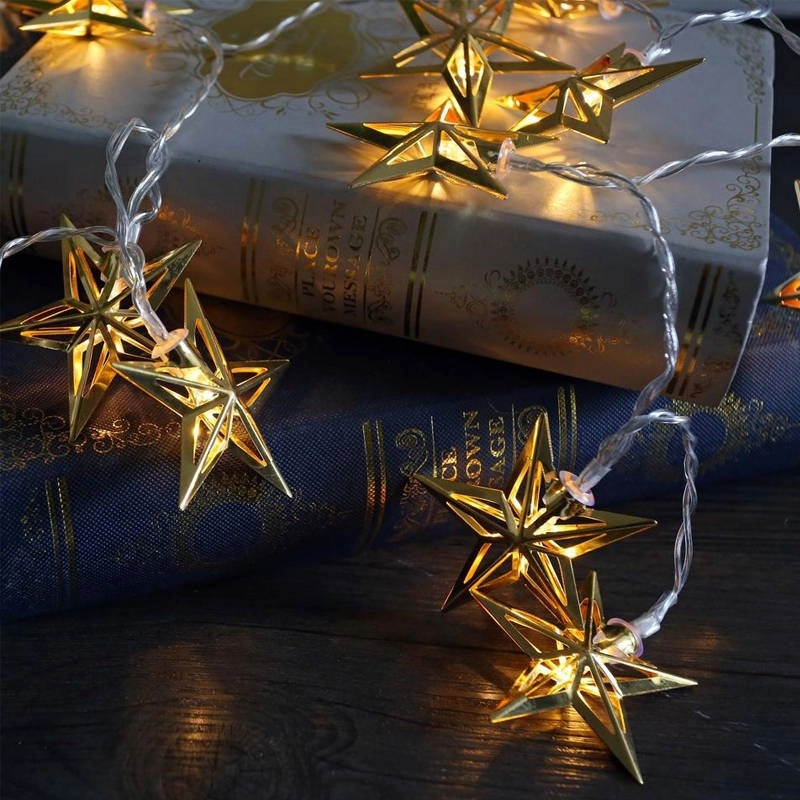 10 LED Fairy Light Chain Stars in Silver or Gold Lexi Lighting - LL001BOD-19-20