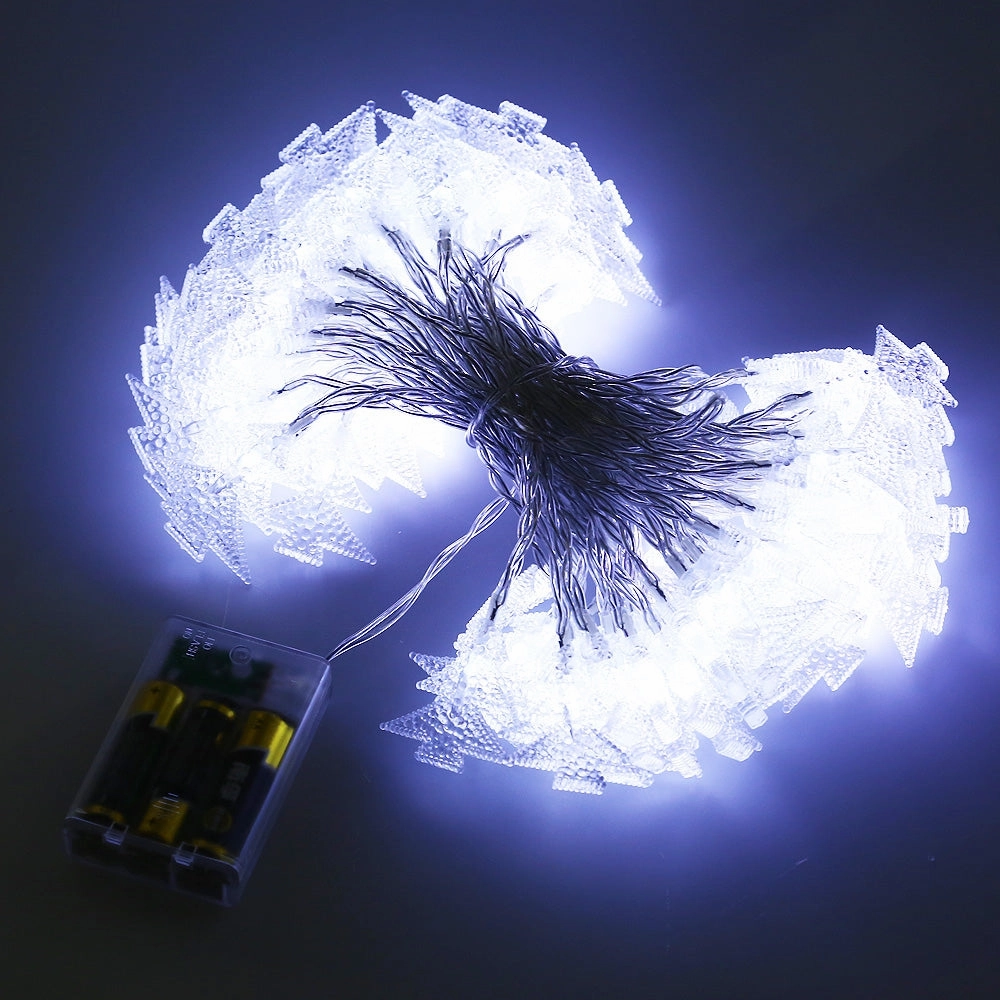 10M 80 LEDs Christmas Tree Shaped String light with battery container