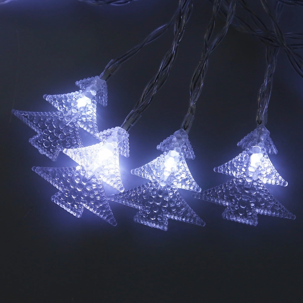 10M 80 LEDs Christmas Tree Shaped String light with battery container