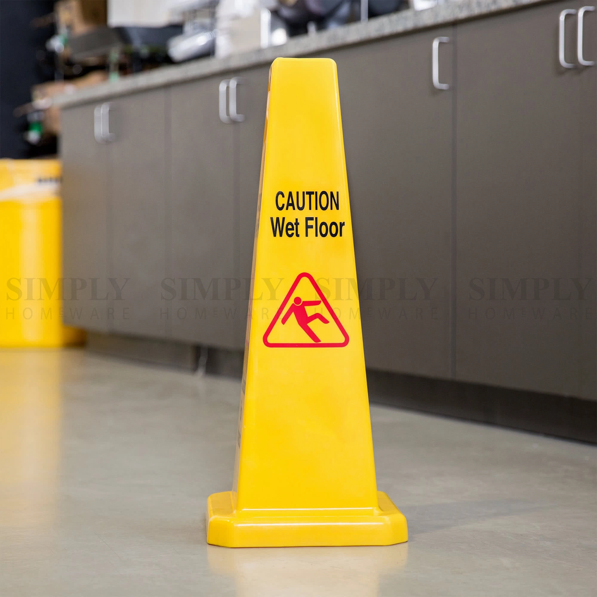 10x Wet Floor Cone Caution Safety Sign Yellow Hazard Slippery Cleaning 93cm