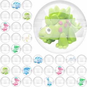 120 Pcs 2 Inch Empty Vending Machine Capsules Colored Round Capsules Toy Bulk Gumball Machines Plastic Balls Small Plastic Containers for Easter Party Favor Themed Gift (Clear)