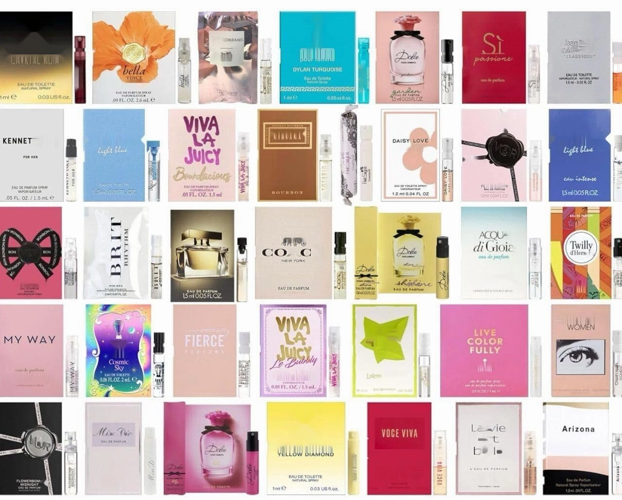 12 Top Selling Designer Perfume Sample Vial Discovery Set - Women's Fragrance Sampler Set with 12 Random Vials