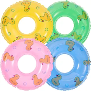 12Pcs Mini Swim Rings Props - Inflatable Pool Tube Ornaments for Mini House Layout, Photo Props, and Diy Decor, Assorted Colors, 3.34 Inch
