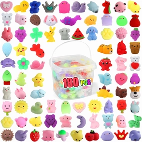 180 Pack Squishy Toys, Kawaii Squishies Party Favors for Kids 4-8 8-12 Mochi Squishy Animals Treasure Box Toys Classroom Prizes Birthday Valentines Easter Gifts Goodie Bag Stress Relief Sensory Toys