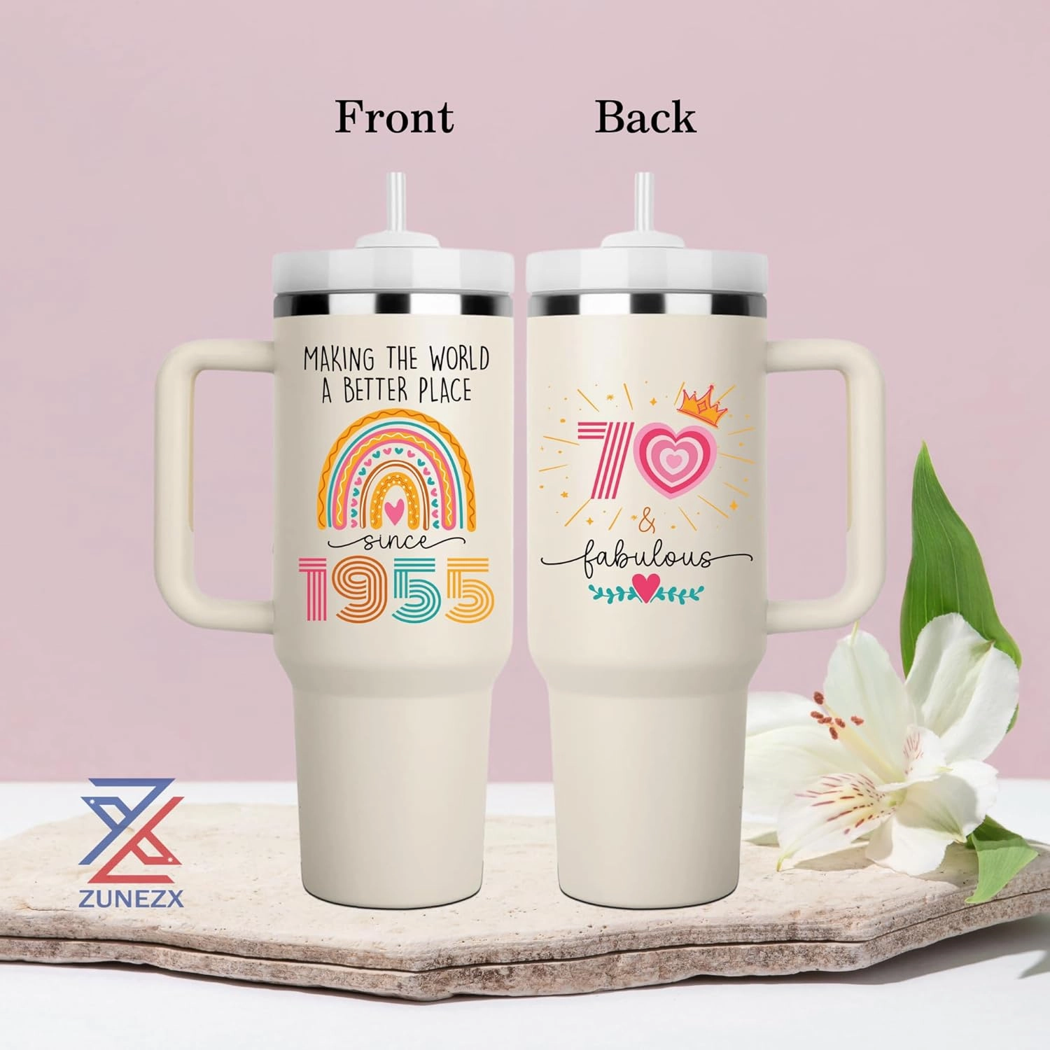 1955 Birthday Gifts For 70 Years Old Woman, 1955 Birthday Tumbler 40oz, Bday Gift For 70 Year Old, 70 Fabulous Gift For Women, Turning 70 Gifts For Mom, 70th Birthday Gifts For Woman