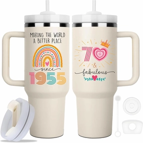 1955 Birthday Gifts For 70 Years Old Woman, 1955 Birthday Tumbler 40oz, Bday Gift For 70 Year Old, 70 Fabulous Gift For Women, Turning 70 Gifts For Mom, 70th Birthday Gifts For Woman