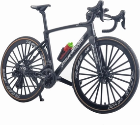 1:8 Scale Alloy Racing Bike Toy Bicycle Model Road Bike Toy Road Bike Miniature Cake Topper Desktop Decoration Crafts for Cycling Lovers Bike Racers Athletes Children (Black)