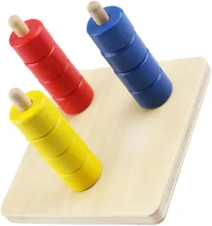 1Set Teaching Aid for Color Cognitive Stacking Rings Game Develops Hand Eye Coordination Logical Thinking Educational Plaything