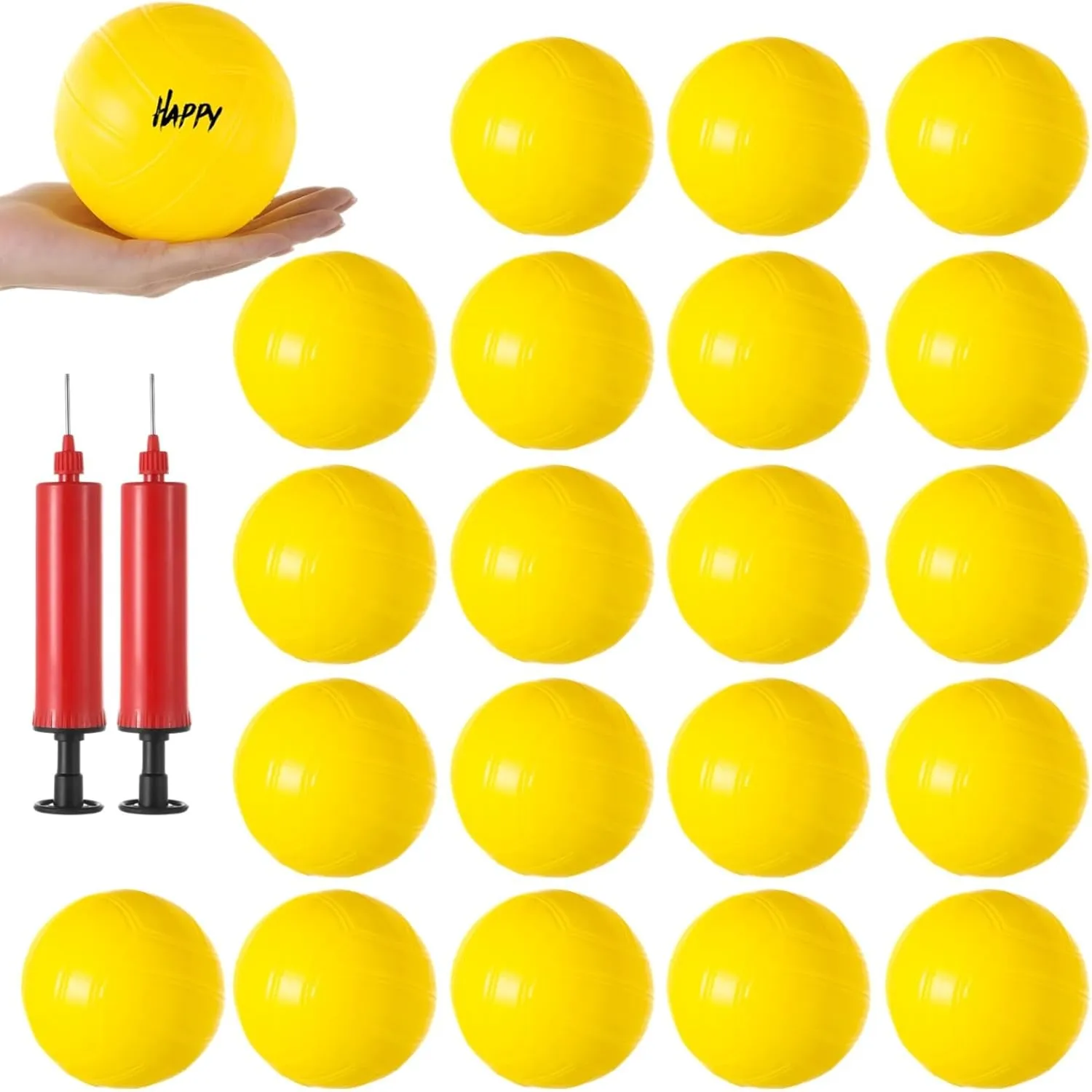 20 Mini Volleyballs (4 with Pumps), Perfect for Pool, Beach, Or College Awards & Parties