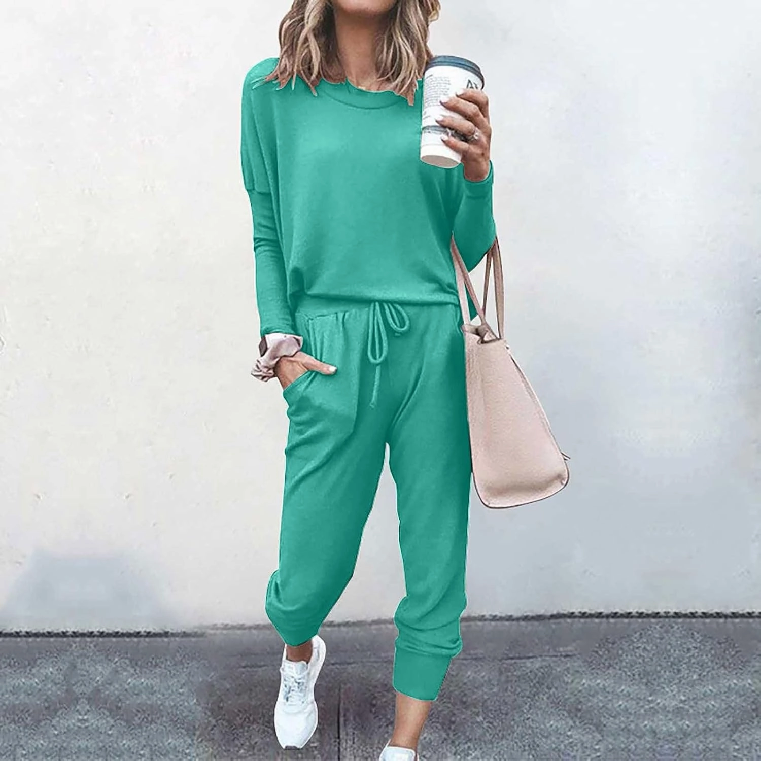 2025 Summer Sports 2 Piece Set,Lounge Sets Lightweight Crewneck Pullover Tops & Long Pants Tracksuit