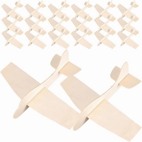 20Pcs Wooden Model Airplane, Wood Planes DIY Balsa Wood Airplane Kits Wooden Toy Plane Handicraft Plane for Birthday Carnival Party Favors