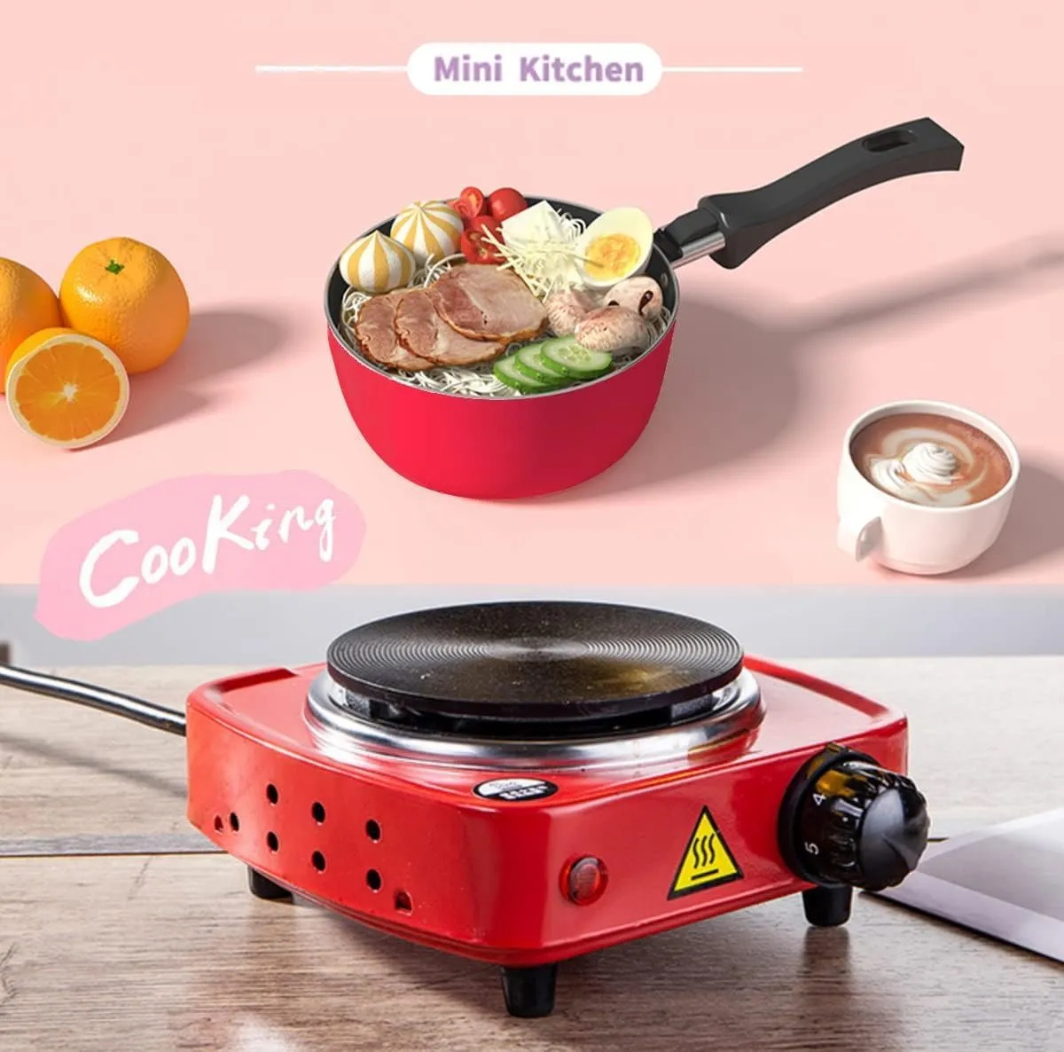 22 Pcs Montessori Kids Junior Tiny Real Toddler Safe Easy Bake Cook Set with Pretend Kitchen Tool -Mini Stove Burner, Chef, Apron, Oven Mitt, Recipes -Real Food Utensils Gift for Boys Girls Ages 6-1