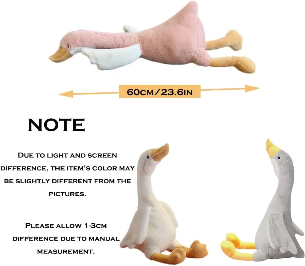 23.6" Goose Plush, Long Goose Neck White Stuffed Animal Christmas Swan Plush Toy