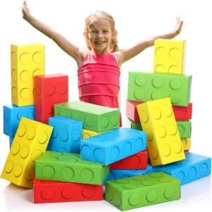 24 Pack Cardboard Building Blocks, Colorful Paper Building Bricks 9.8" x 4.7" x 2.8" for Kids Birthday Stacking Game Party Favors(Multicolor)