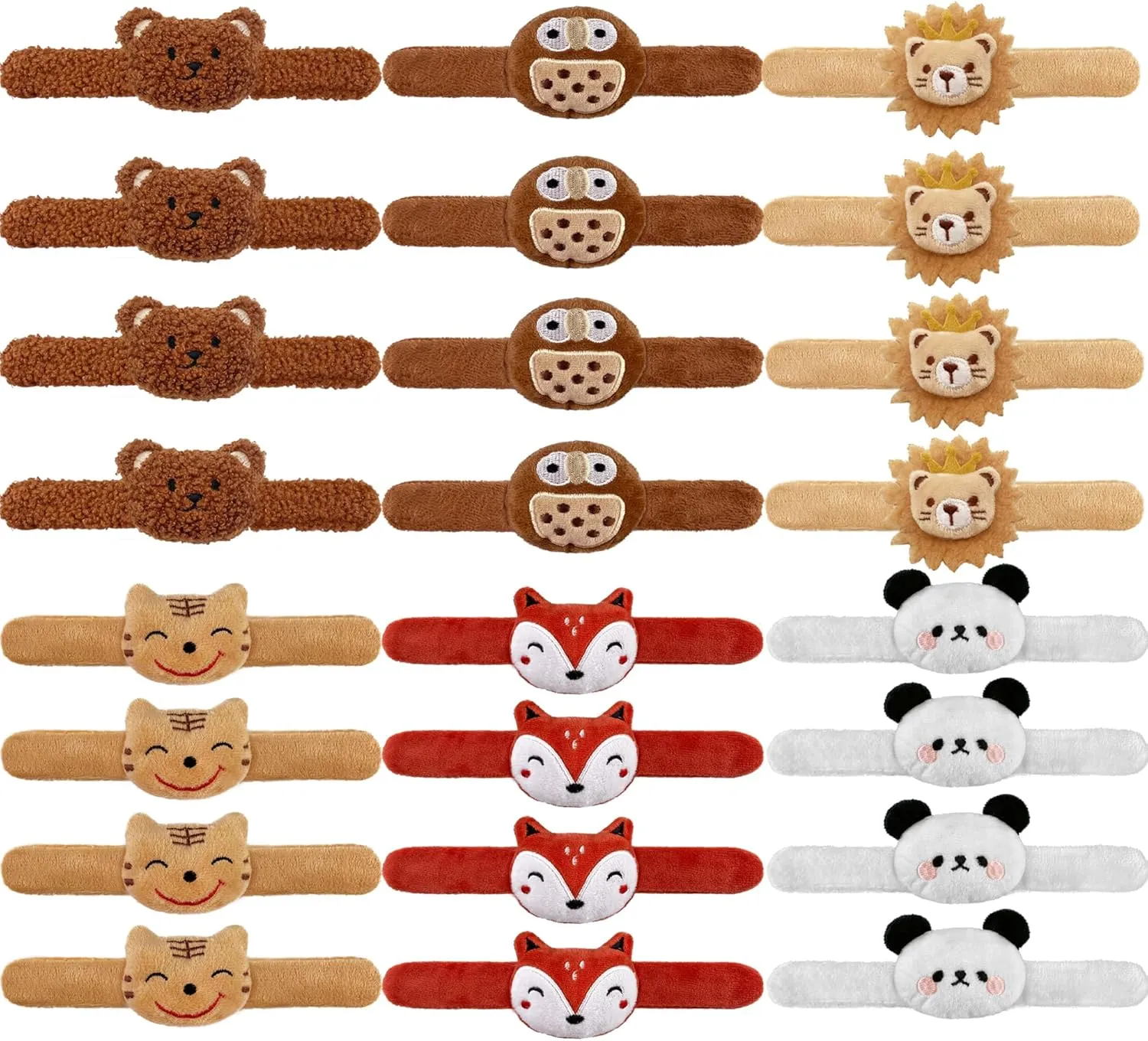 24 PCS Stuffed Animal Slap Bracelets Plush Animal Slap Bracelets Cute Wrist Slap Band Toy Wrist Animals Wrist Pets Slap Bracelet Wrist Toy for Boys Girls Easter Birthday Gifts Party Favors 6 Styles