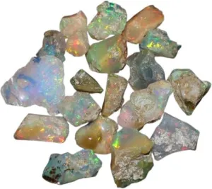 24.80Cts. Natural Raw Ethiopian Opal Stone, Lot Gemstones, Ultra Fire Play Opal Rough, Chakra Healing Crystals, Jewelry Making, Wire Wrapping, Loose Supply Wholesale, October Birthstone, DIY Craft