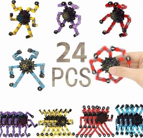 24 PcsTransformable Fidget Spinners for Kids and Adults Stress Relief Sensory Toys for Boys and Girls Fingertip Gyros for Party Favors Easter Gifts for Kids, Classroom Prize Stocking Stuffers