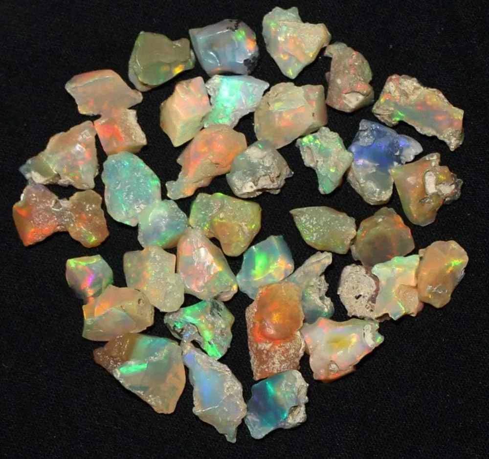 25.20Cts. Natural Raw Ethiopian Opal Stone, Lot Gemstones, Ultra Fire Play Opal Rough, Chakra Healing Crystals, Jewelry Making, Wire Wrapping, Loose Supply Wholesale, October Birthstone, DIY Craft