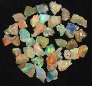 25.20Cts. Natural Raw Ethiopian Opal Stone, Lot Gemstones, Ultra Fire Play Opal Rough, Chakra Healing Crystals, Jewelry Making, Wire Wrapping, Loose Supply Wholesale, October Birthstone, DIY Craft