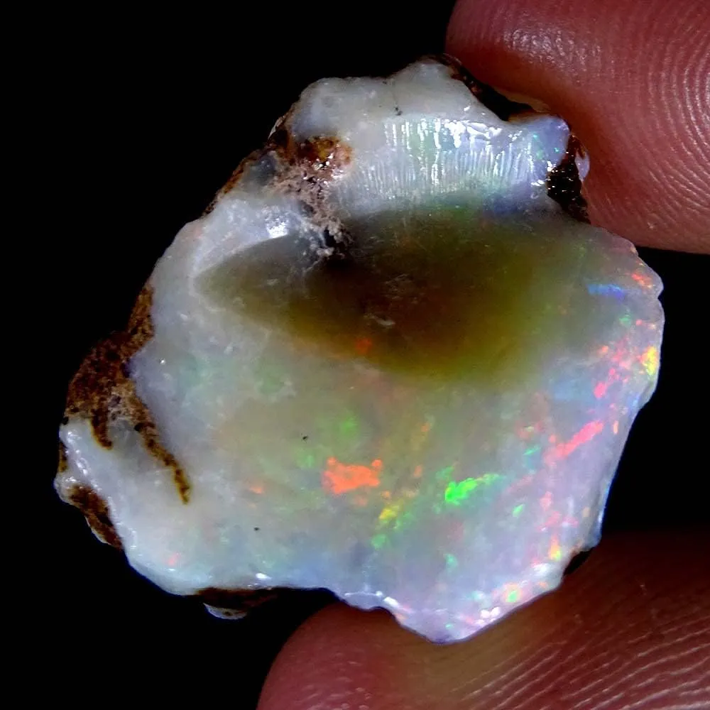 25.45Cts. Natural Raw Ethiopian Opal Stone, Lot Gemstones, Ultra Fire Play Opal Rough, Chakra Healing Crystals, Jewelry Making, Wire Wrapping, Loose Supply Wholesale, October Birthstone, DIY Craft