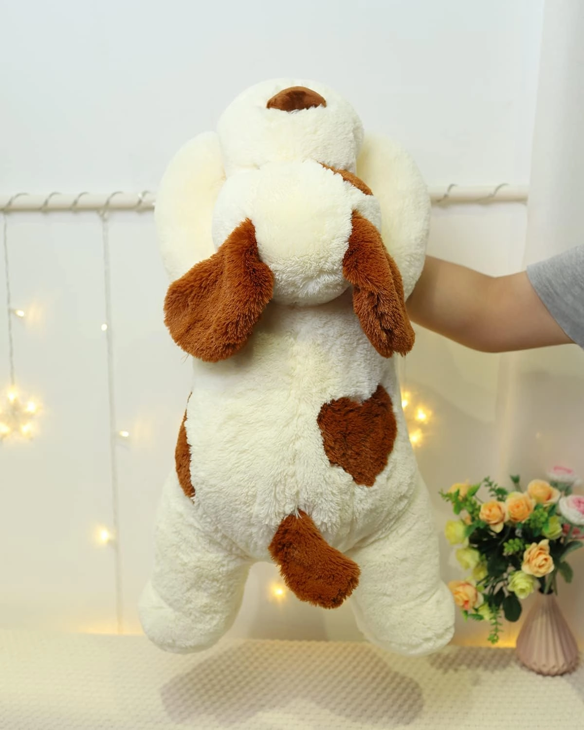 26.8 inch Large Dog Weighted Stuffed Animals, 5 lb Weighted Plush Animal, Cute Plush Toy Pillow, Gifts for Adults, Kids, Boys and Girls(White)