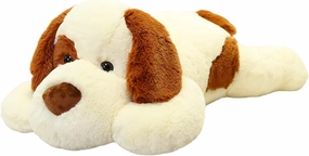 26.8 inch Large Dog Weighted Stuffed Animals, 5 lb Weighted Plush Animal, Cute Plush Toy Pillow, Gifts for Adults, Kids, Boys and Girls(White)