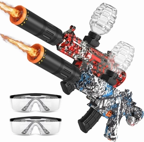 2 Pack Splatter Blasters, Electric Splat Blaster - Glowing Surge Effect, 20000 , 10 Rs Per Seconds, 600 Hopper, Outdoor Team Play Game Activities, Rechargeable Battery, Age 12  Year Up