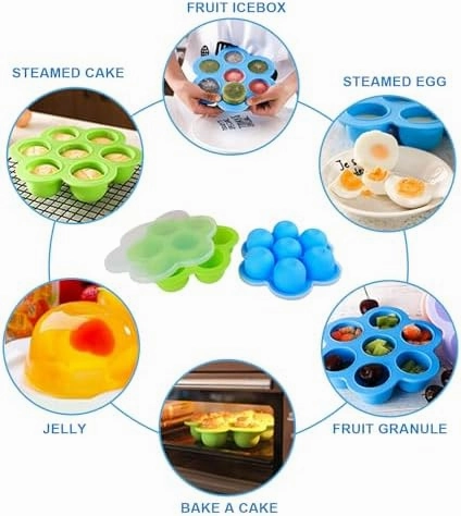 2 PCS Egg Bites Silicone Mold, Sous Vide Egg Bite Maker, Fits Instant Pot 5,6,8 qt Pressure Cooker