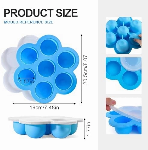 2 PCS Egg Bites Silicone Mold, Sous Vide Egg Bite Maker, Fits Instant Pot 5,6,8 qt Pressure Cooker