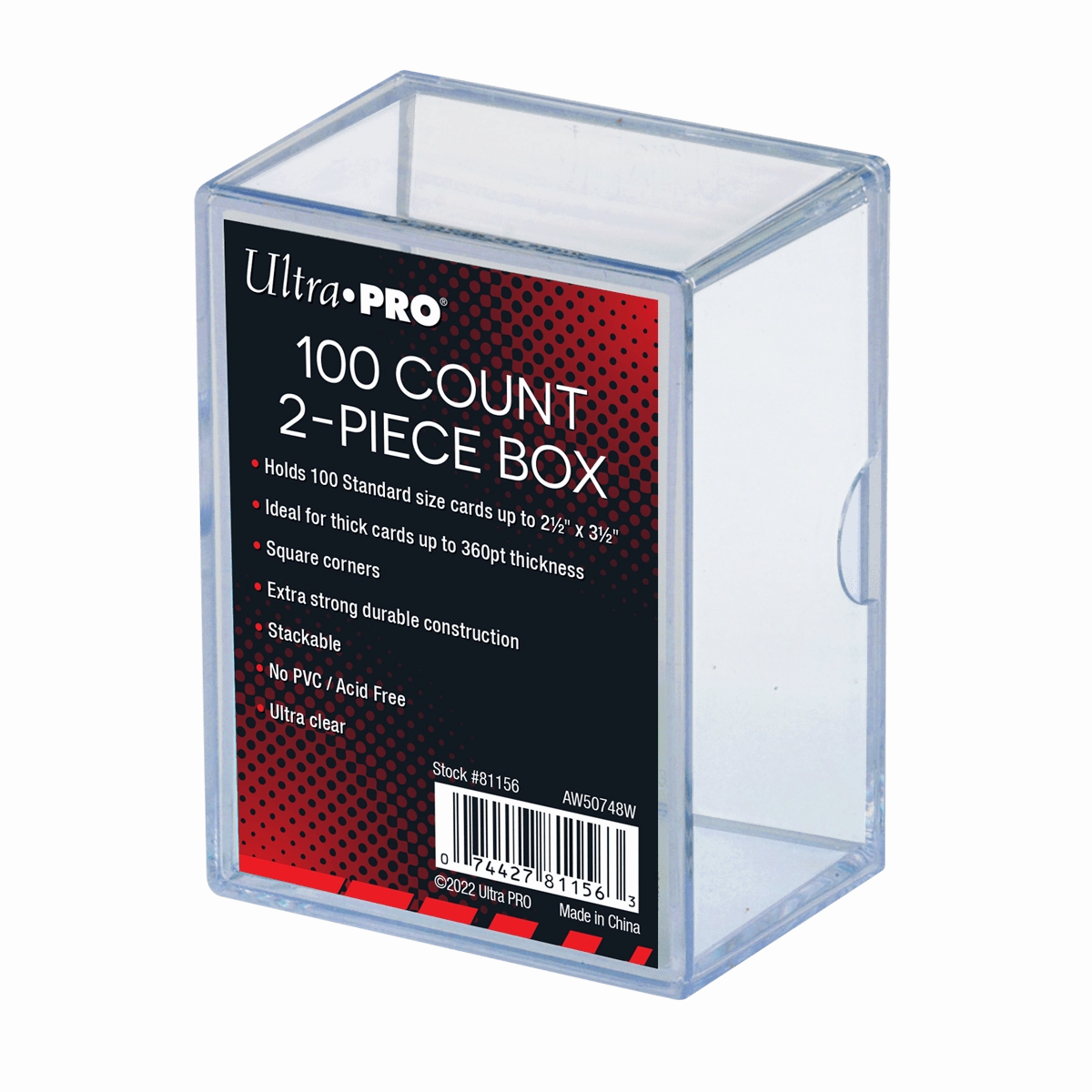 2-Piece 100-Count Clear Card Storage Box