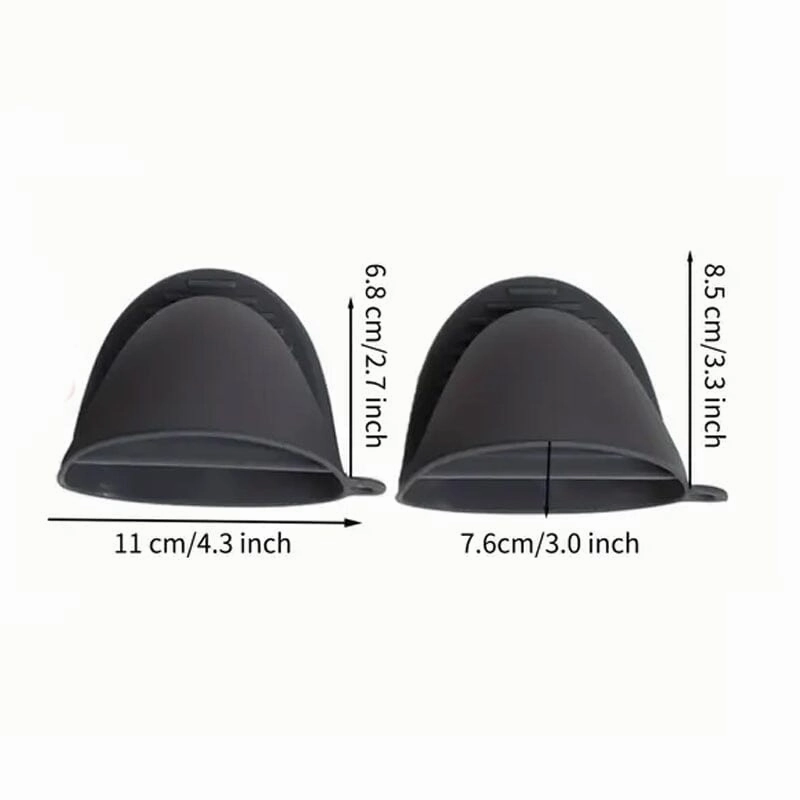 2-Pieces: Silicone Oven Mitts and Pot Holders Set