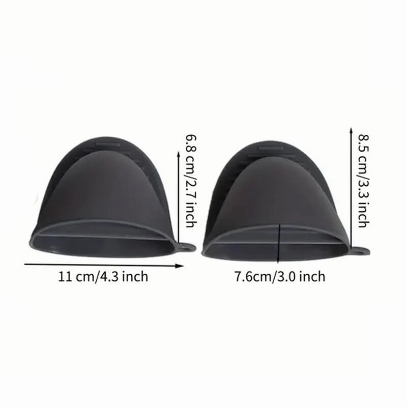 2-Pieces: Silicone Oven Mitts and Pot Holders Set