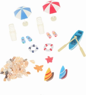 2 Sets Mini Beach Decorations Ornaments for Miniature Beach Accessories Mini Beach Ornaments House Accessories Wooden