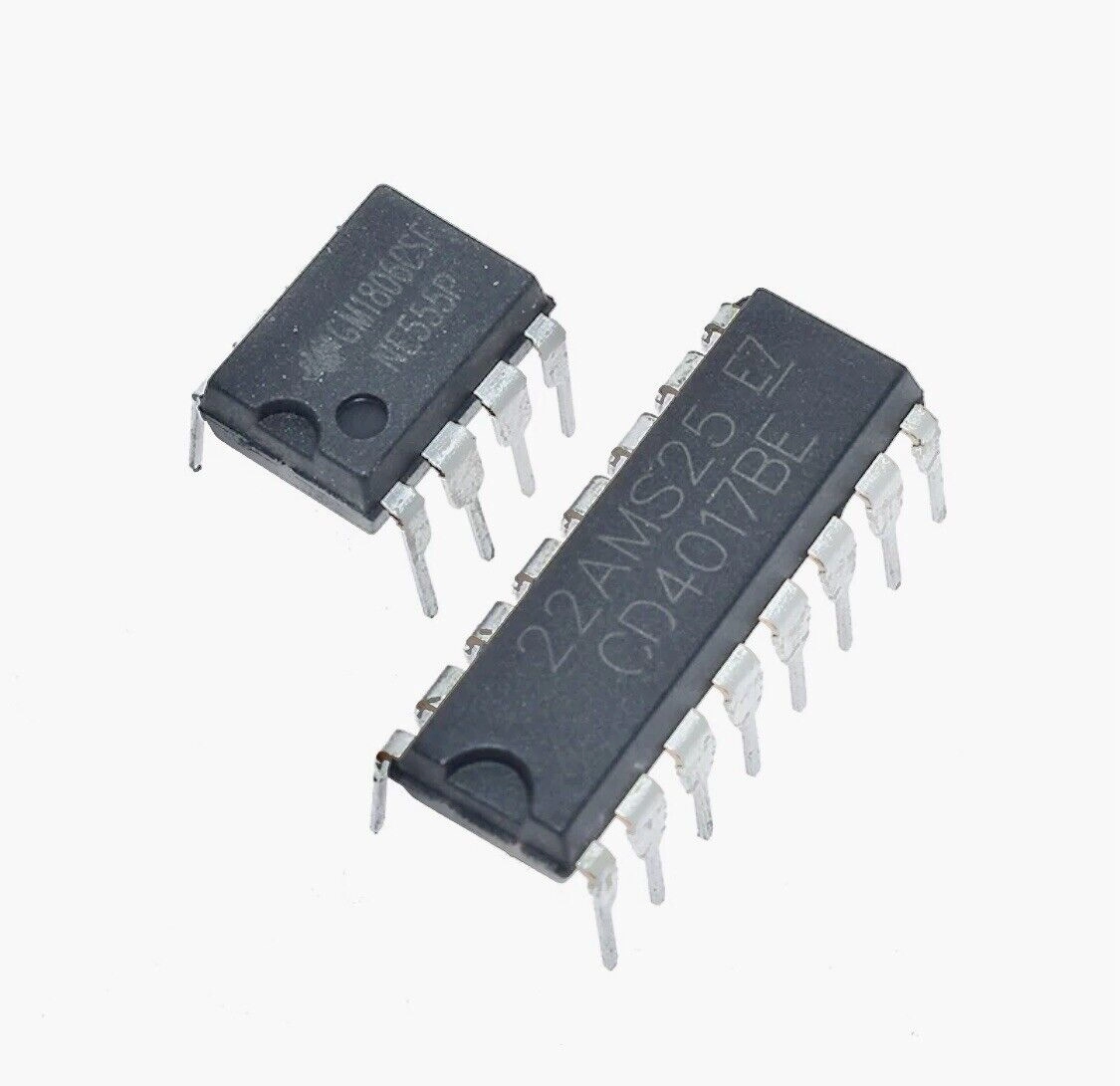 2PC DIY Practice Soldering Red Blue Colour NE555   CD4017 Flashing Light Kit DIY