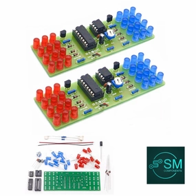 2PC DIY Practice Soldering Red Blue Colour NE555   CD4017 Flashing Light Kit DIY