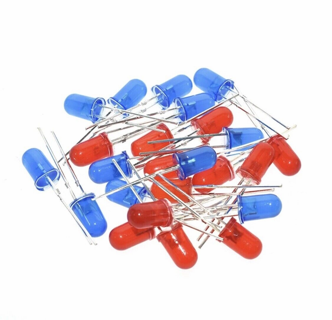 2PC DIY Practice Soldering Red Blue Colour NE555   CD4017 Flashing Light Kit DIY