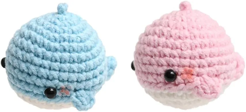 2pcs Crochet Keychain, Handmade Knitted Sea Creatures Keychain Keyring Pendants for Keys Handbag Backpack Bag Purse