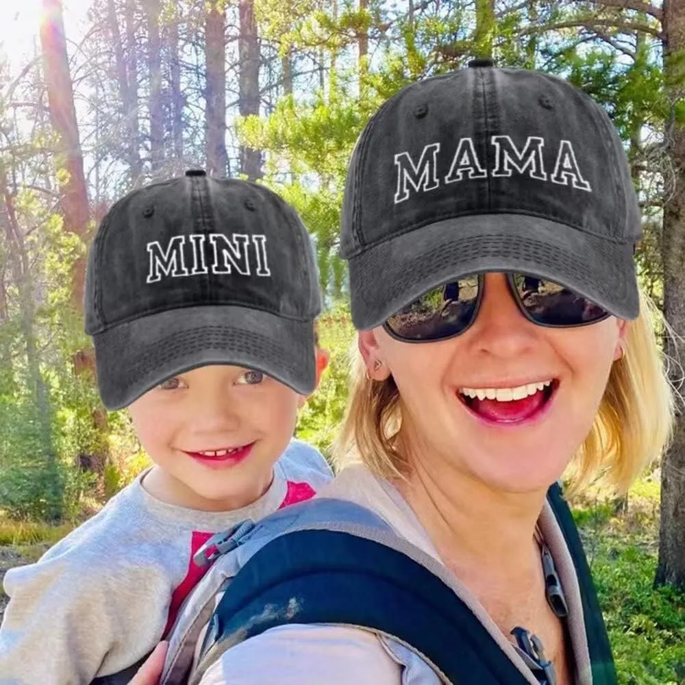 2PCS Family Hat Set - Mama & Mini Retro Baseball Cap - Snap Cap - Mother's Day