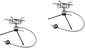 2sets Portable Camping Gas Stove Compact Outdoor Cooking Burner Strong Wind Resistance for Backpacking Hiking and Picnics and Easy to Operate Cooking