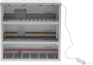 3-Layer Model Car Display Case, 1:64 Scale Mini Car Parking Space Scene with 3 LED Strips, for Collectible Cars, Sports Car Models, and Gift Decoration