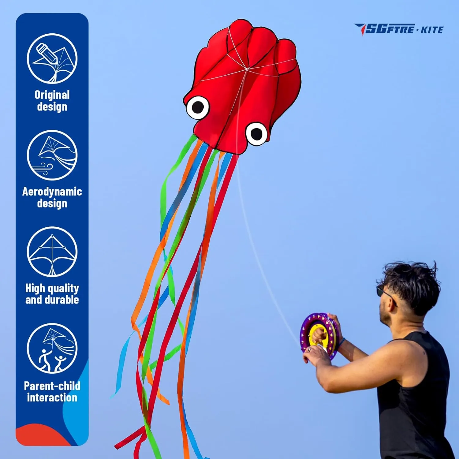 3 Piece Set Butterfly Delta Octopus Kites for Kids and Adults，Easy to Fly for Outdoor Adults Children Line Kite for Kids Toy (Gradient Grassland Rainbow Octopus Red Blue Dreamy Butterfly, 3)
