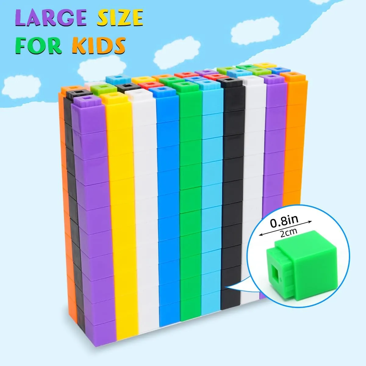 300 Pcs Linking Cubes for Kids, Counting Blocks with Storage Boxes, STEM Connecting Cubes Math Manipulatives for Preschool and Elementary Aged Kids
