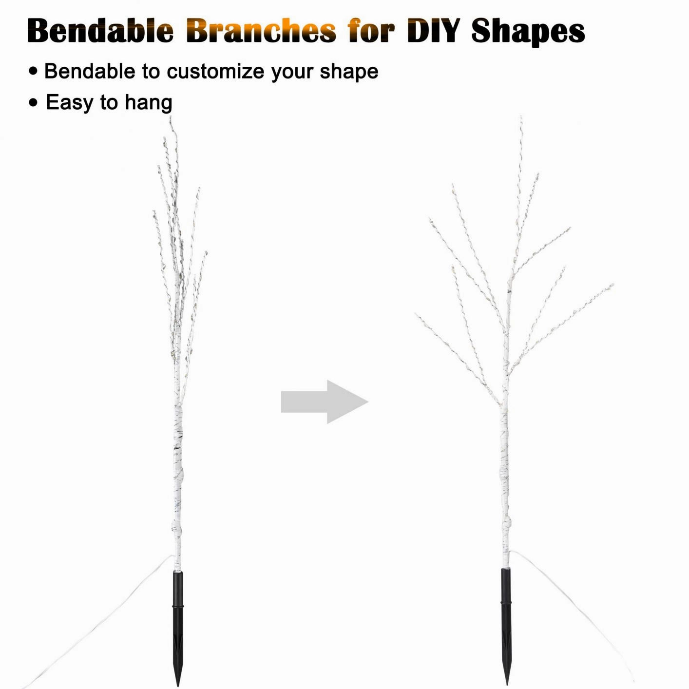 3/6/12 Pack 33" Birch Branch Light Up Battery Operated 150 LED Twig Fairy Trees 1pcs