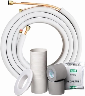 3/8" x 5/8" 24K BTU MrCool Ductless Mini Split Line Set AC Kit with Control Wire 25 Ft